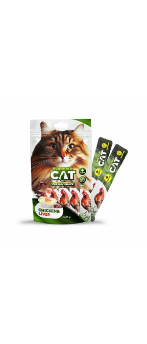 EUROGOLD CAT SIVI KEDİ ÖDÜLÜ TAVUK - CİGER 5 X 15 GR - 12'Lİ .5 EUROGOLD CAT SIVI KEDİ ÖDÜLÜ TAVUK - CİGER 5 X 15 GR - 12'Lİ .5